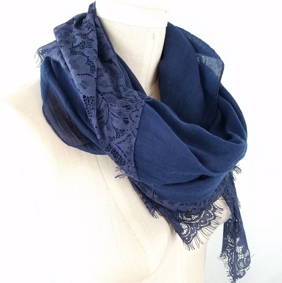 navy lace shawl